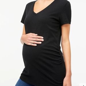 J Crew, NWT, Maternity V-Neck Tee, Black,  Medium